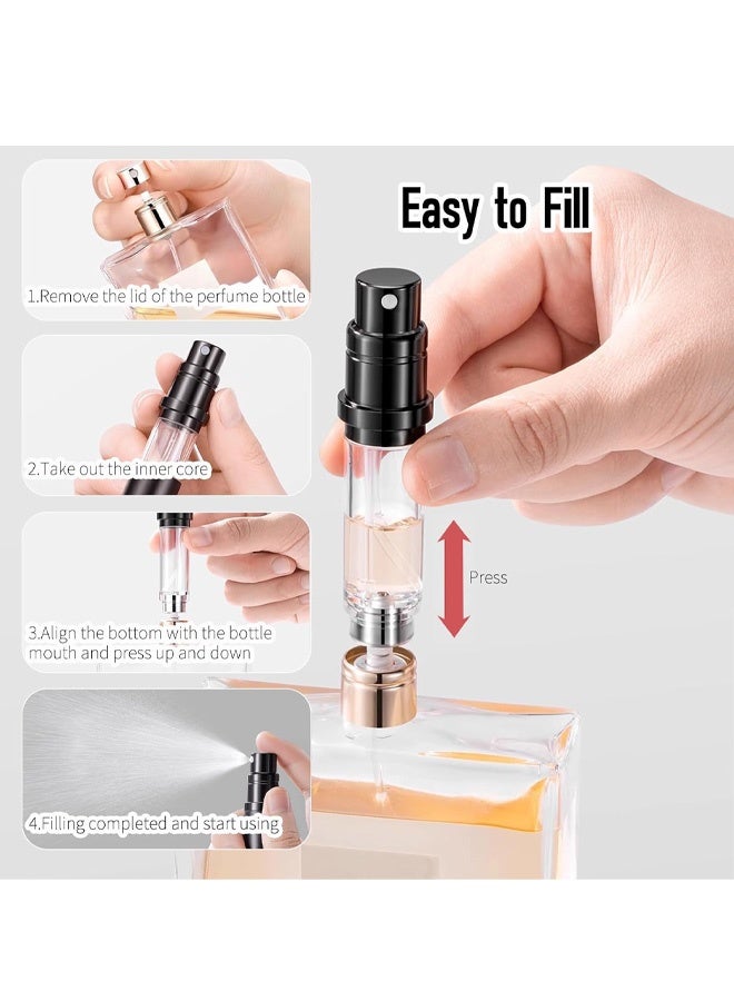 Refillable Perfume Atomiser 5ml, Mini Travel Aftershave Dispenser, Small Perfume Spray Bottle, Pocket Size Bottom Filling Perfume Dispenser for Women and Men - Image 5